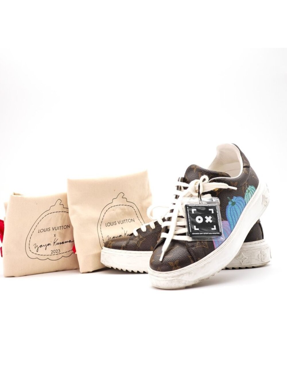 Louis Vuitton Yayoi Kusama Collaboration Sneakers Brown Bag